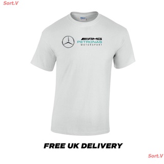 Tee เสื้อขาว Sort.V New เสื้อยืดพิมพ์ลาย Mercedes Benz Amg F 1 สําหรับผู้หญิง เสื้อยืดผ้าฝ้าย{W^
