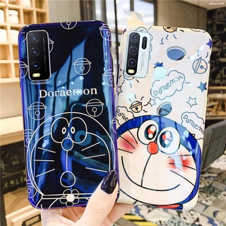 เคส VIVO V21 5G V19 Y20 Y12S Y20S Y31 V20 Pro SE V15 S1 V20 Pro SE Y50 Y30 Y15 Y12 Y17 Y11 V11i  ทรศัพท์ลายการ์ตูนโดเรม่อน,เคสโทรศัพท์แฟชั่นลายการ์ตูนบลู-เรย์3มิติผิวเงาฝาครอบหลังTPUนิ่มกันกระแทกสำหรับผู้หญิ | YQ