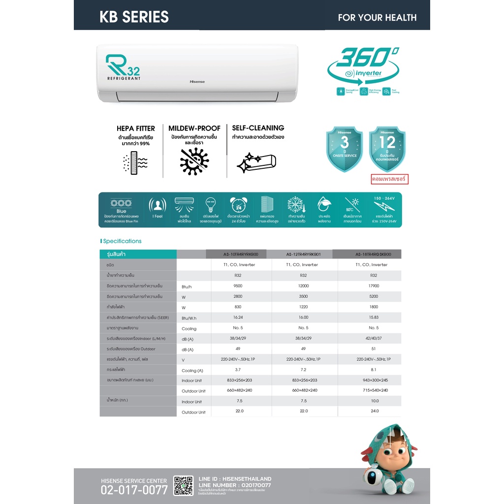 ส่งฟรี-แอร์-ไฮเซ่นส์-hisense-รุ่น-kb-series-แอร์ติดผนัง-ระบบอินเวอร์เตอร์-inverter