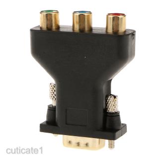 3-RCA RGB Video Female To HD 15-Pin VGA Component Video อะแดปเตอร์