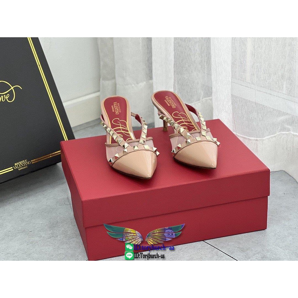 valentino-garavani-studded-casual-half-drag-shoes-mesh-kitten-heel-sandal-mules-size35-40