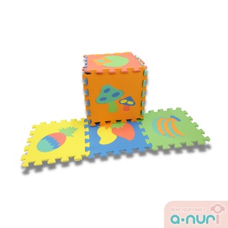 สินค้า Anuri แผ่นรองคลาน แบบจิ๊กซอว์ ลายผลไม้ (1 set มี 10 แผ่น) แผ่นรองคลาน จิ๊กซอว์ กันกระแทก ขนาดแผ่นละ 30x30 cm. EVA