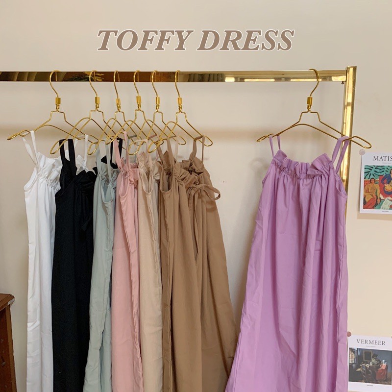 รูปภาพของครบสีแล้ว TOFFY DRESS เดรสยาวสไตล์มินิมอล ผ้าลินินฝ้าย ผูกเชือกหลังลองเช็คราคา