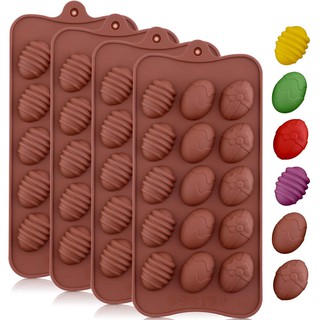 แม่พิมพ์ silicone รูปไข่อีสเตอร์ 15 ช่อง (คละสี) easter eggs silicone molds