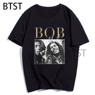 T-shirt  เสื้อยืด พิมพ์ลาย Bob Marley คุณภาพสูง สําหรับผู้หญิงS-5XL