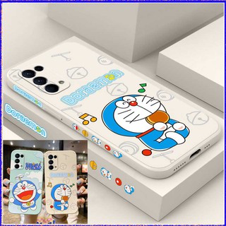 Doraemon cartoon 🔥 เคส OPPO RENO5 RENO 5K RENO5 PRO Reno6 Realme7 5G Realme 8-5G reno3 K7 เคส RENO 4 5G RENO4 SE เคส  Realme V13-5G/Q3i-5G/Q3-5G V5Q2K7Xเคสโทรศัพท์ขอบตรงลายดอกไม้ย้อนยุค