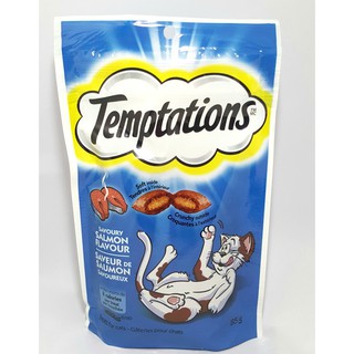 Whiskas Temptations ขนมแมว วิสกัส เทมเทชั่นส์ รสเชเวอรี่แซลมอน 85 กรัม temptation