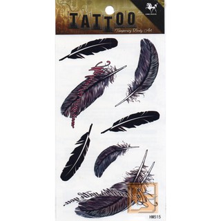 Tattoo ลาย ขนนก Feather แท็ททู สติกเกอร์ HM515