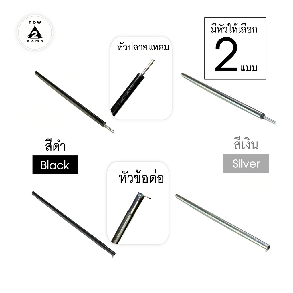 ภาพหน้าปกสินค้าอะไหล่เสาฟลายชีท รุ่นหนา 16mm. จำนวน 1 ท่อน ยาว54cm จากร้าน howtwocamp บน Shopee