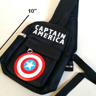 เป้สะพายเฉียง กระเป๋าคาดอก Shoulder bag ลาย Captain America กัปตันอเมริกา ขนาด 6x10x3 นิ้ว