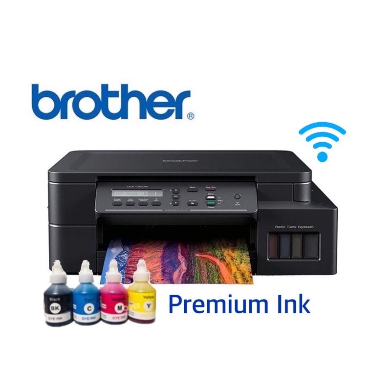 Printer Brother T520W Print Copy Scan Wi-Fi หมึกแท้ประกันศูนย์ | Shopee ...