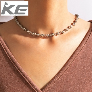 Simple Necklace Jewelry Frosty Metal Punk Silver Knot Buckle Single Necklace for girls for wom
