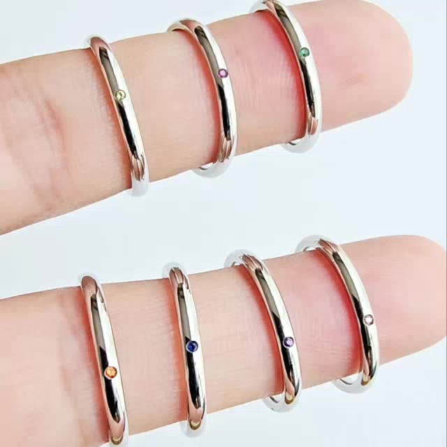 อยากปังคลิกเลย-allie-ring-white-gold-แหวนพลอยมินิมอล-2-มิล-เสริมดวงรอบด้าน-ไม่ลอก-ไม่ดำ-ไม่แพ้