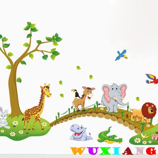 【wuxiang】ชุดวอลเปเปอร์สติกเกอร์ ลายการ์ตูนน่ารัก สําหรับตกแต่งผนังบ้าน