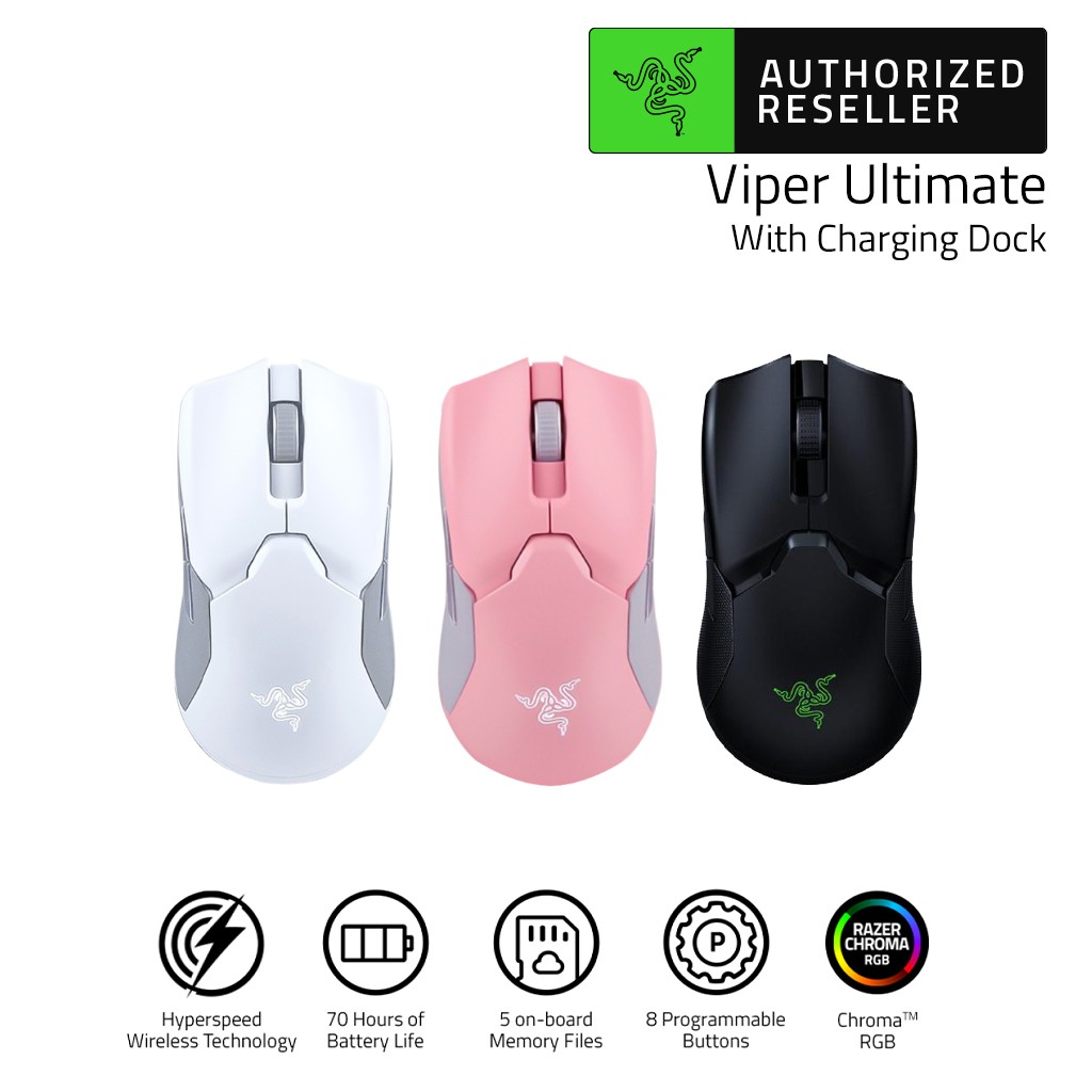ภาพหน้าปกสินค้าRazer Viper Ultimate with Charging Dock Focus+20,000DPI Optical Sensor Switch Wireless Gaming Mouse (เมาส์เกมมิ่งไร้สาย)