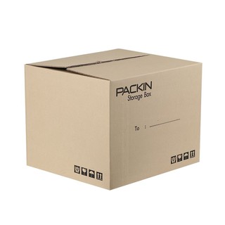 กล่องเก็บของ PACK IN 40X45X35 CM สีน้ำตาล PACK IN กล่องเก็บของขนาด 40X45X35 ซม. ผลิตจากกระดาษ KI ลูกฟูก แข็งแรง ไม่ฉีกขา