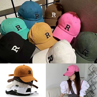 ❤พร้อมส่งใน 1 วัน❤ หมวกแก๊ปเบสบอลปักอักษร  R  (มี 8สี)