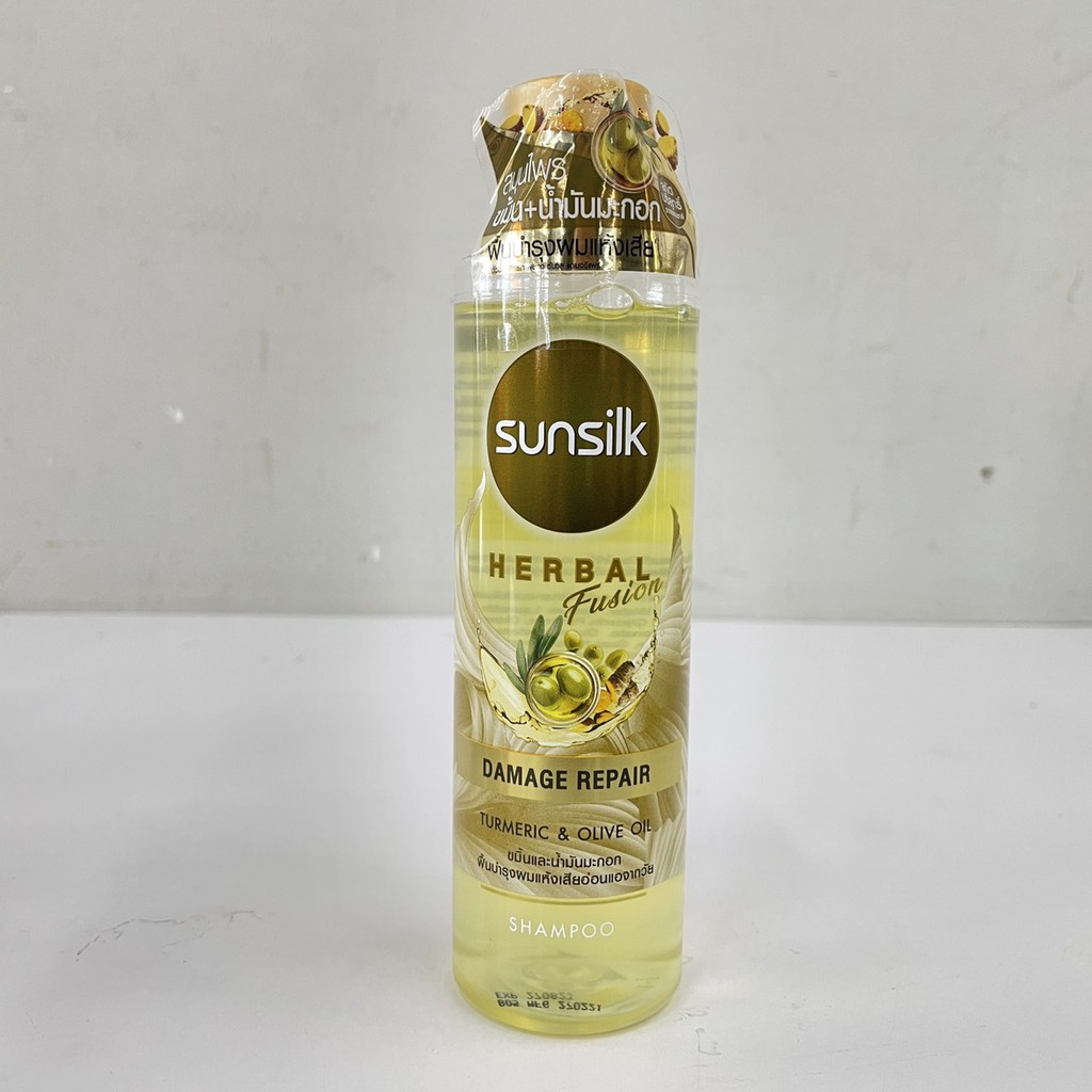 sunsilk-herbal-fusion-damage-repair-turmeric-amp-olive-oil-ซันซิล-เฮอเบิลฟิวชั่น-ดาเมจ-รีแพร์-สูตรขมิ้นและน้ำมันมะกอก