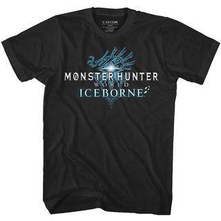 เสื้อยืดคอกลม พิมพ์ลายเกม monster hunter world iceborne game rpg capcom สําหรับผู้ชาย 755454