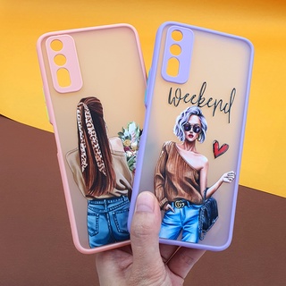 พร้อมส่งOPPO A54 A74 RENO6Z  RENO6 RENO4 A15 เคสTPU ขอบสีหลังขุ่น กันเลนส์กล้อง เคสกันกล้อง ลายการ์ตูน เคสแฟชั่น