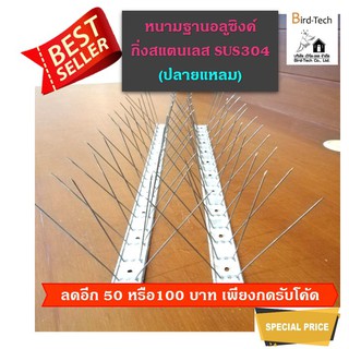 หนามกันนก หนามไล่นก Bird spike ฐานอลูซิงค์​  ➡️ปลายแหลม⬅️  หนามประกอบเสร็จ พร้อมติดตั้ง