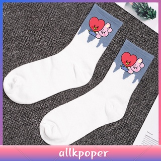 สินค้า Kpop BT21 ถุงเท้ายาว พิมพ์ลาย BTS น่ารัก ถุงเท้ากันลื่น ถุงน่อง