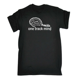 เสื้อท็อป ผ้าฝ้าย 100% พิมพ์ลาย One Track Trains สวมใส่สบาย แฟชั่นสําหรับผู้ชายS-5XL