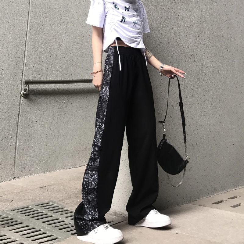 s-2xl-กางเกงนักเรียนหญิงฤดูร้อนบางส่วนเวอร์ชั่นเกาหลีหลวมและบาง-in-สีดำ-สีขาวขนาดใหญ่เอวสูงกางเกงขากว้าง