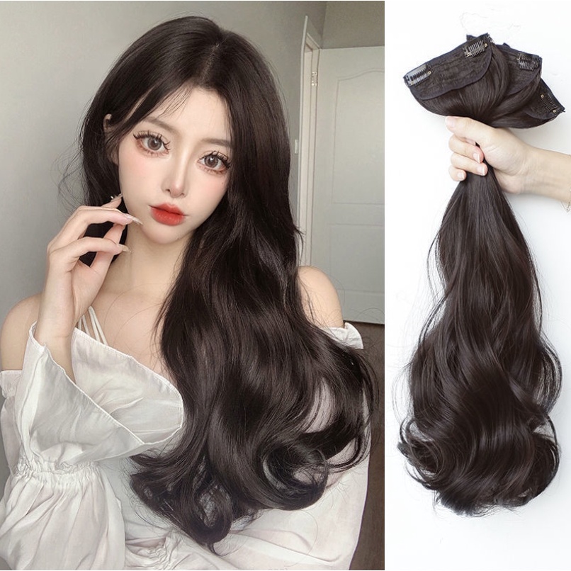 แฮร์พีช-ผมลอน-ราคาต่อ1ชิ้น-แบบกิ๊ฟหนีบ-ลอนสวย-ผมเหมือนจริง-นิ่ม-ดูเป็นธรรมชาติ-ใข้งานง่าย-ยาว-55cm-3เฉดสี