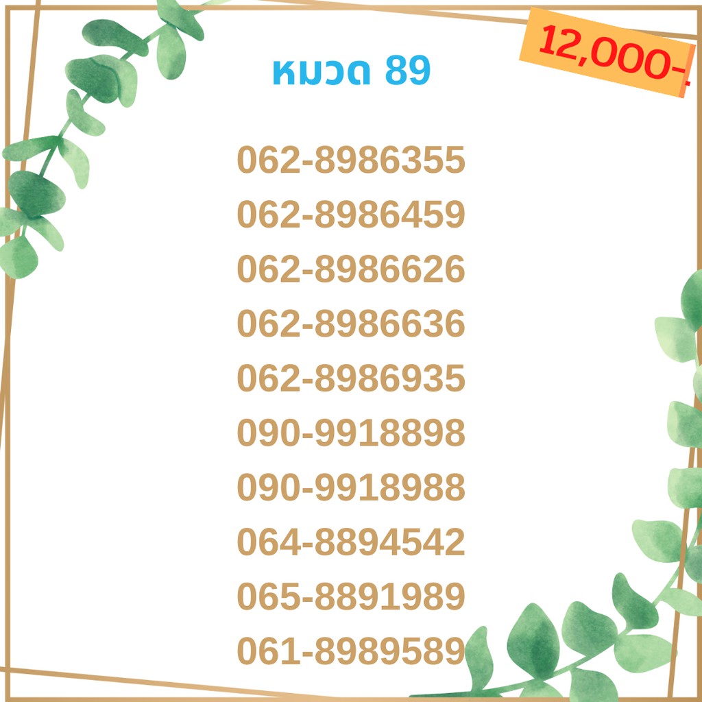 เบอร์มงคล-89เบอร์มังกร-เบอร์จำง่าย-เบอร์รวย-เบอร์เฮง-ราคาถูก-ราคาไม่แพง