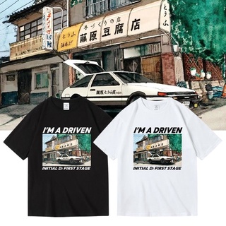 เสื้อยืดผู้ชาย สไตล์ญี่ปุ่นอะนิเมะชื่อย่อ D Fujiwara Takumi tofu shop AE86 อุปกรณ์ต่อพ่วงเสื้อผ้าผ้าฝ้ายแขนสั้นเสื้อยืดผ