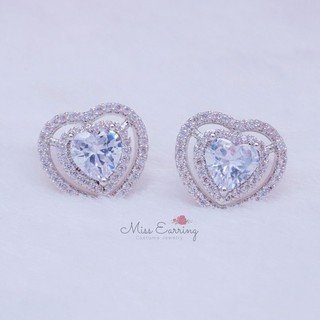 Miss Earring ต่างหูติดหู CZ หัวใจ Delight