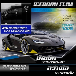 (ขายยกม้วน) ฟิล์มกรองแสง ฟิล์มติดรถยนต์ ขนาด 500ตารางฟุต แบรนด์ ICEBORN NANO CERAMIC FILM ฟิล์มติดกระจกบ้าน ติดอาคาร