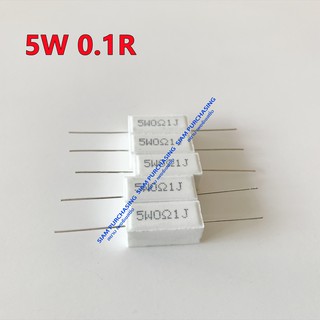 (จำนวน 5ชิ้น) รีซิสเตอร์ซีเมนต์ CEMENS RESISTOR 5W 0.1R 1R 4.7R 5R 10R 1KR