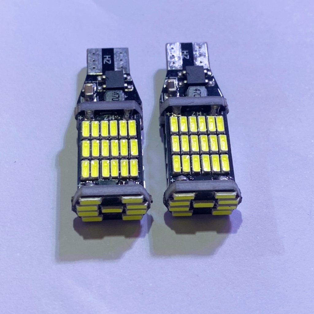 หลอดไฟหรี่-ไฟถอย-t10-t15-45smd-มีซิงค์-ราคาต่อคู่-2ตัว