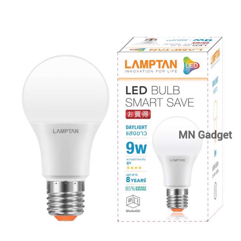 ภาพหน้าปกสินค้าLamptan LED Bulb แท้ หลอดไฟled แลมตั้น 7W,9W ขั้ว E27 แสงขาวdaylight/แสงเหลืองwarm white หลอดไฟ LED แลมป์ตั้น จากร้าน mngadget บน Shopee