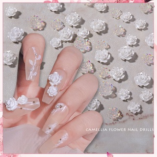 &lt;Sale&gt; 30Pcs Flower Nail Decor Glitter Stylish Nail Accessories Artificial Flower Nail Art Stud for Salon