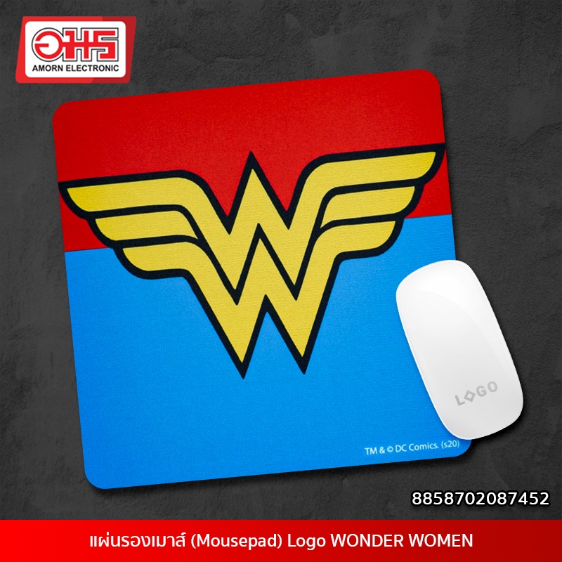 แผ่นรองเมาส์-mousepad-logo-wonder-women-ลายลิขสิทธิ์แท้-อมรออนไลน์-amornonline