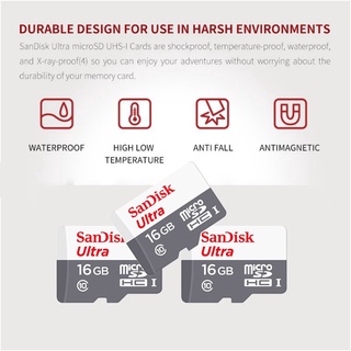 สินค้า SanDisk Ultra เมมโมรี่การ์ด Micro SDHC ความเร็ว 80MB/s ความจุ 16GB | 32GB | 64GB | 128GB Class10 จัดเก็บข้อมูลขนาด