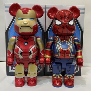Bearbrick ตุ๊กตาหมี Spiderman Iron Man 400% ของขวัญวันหยุด สําหรับประดับ โรงรถ