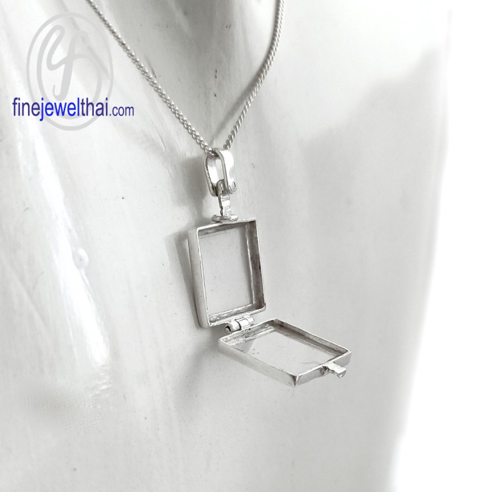 finejewelthai-ล็อกเก็ตสี่เหลี่ยม-ล็อกเก็ตเงินแท้-ล็อกเก็ตใส่ของ-locket-silver-pendant-p117800