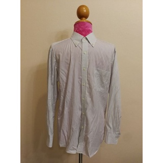 UNIQLO Brand_2nd hand เสื้อเชิ้ตแขนยาวผ้าฝ้าย​100%/ Size M/ Made in China 🇨🇳/ แท้มือสองกระสอบนำเข้า​