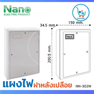 แผงไฟ แผงไฟบ้าน แผงไฟพลาสติก กล่องไฟ กล่องไฟพลาสติก NANO 6 x8  สีขาว (NANO-302W)