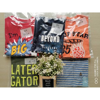 Carters : เสื้อยืดแขนยาว 3 แบบ 3 สี Falls creek สีแดง babygap ลายขวางสีฟ้า size 18m/24m