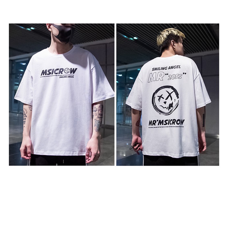 เสื้อยืดคอกลมพิมพ์ลาย-graffiti-ไซส์-s-5xlเสื้อยืดแขนสั้นพิมพ์ลายสไตล์สตรีท