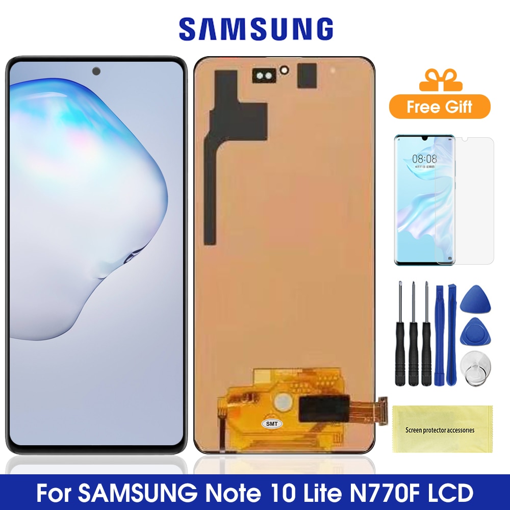 อะไหล่หน้าจอสัมผัส Lcd สําหรับ Samsung Galaxy Note10 Lite จอแสดงผล Lcd  สําหรับ Samsung N770F Ds N770F Dsm จอแสดงผล Lcd Note10 Lite N770  จอแอลซีดี