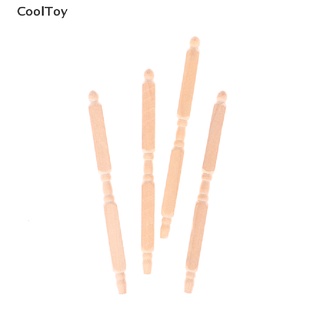 &lt; Cooltoy &gt; เสาไม้จิ๋ว 1:12 DIY อุปกรณ์เสริม สําหรับตกแต่งบ้านตุ๊กตา เฟอร์นิเจอร์ 4 ชิ้น