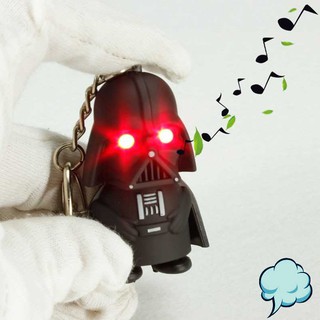 Darth Vader Star Wars พวงกุญแจ สีดํา มีไฟ LED แสดงรูปปั้นรถยนต์