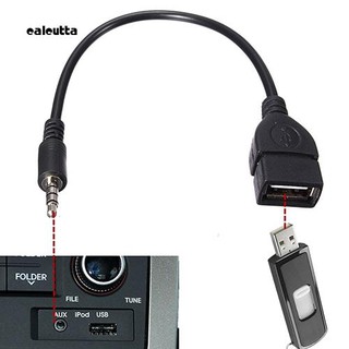 อะแดปเตอร์แปลง cal_3.5 มม. Male Audio AUX-in-Jack to USB 2.0 Type A Female OTG