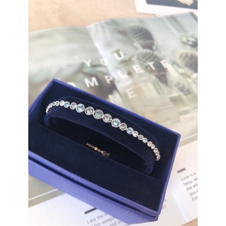 สร้อยข้อมือ swarovski แท้ 100% Emily bracelet Graduated crystals, Blue, Rhodium plated SIZE M